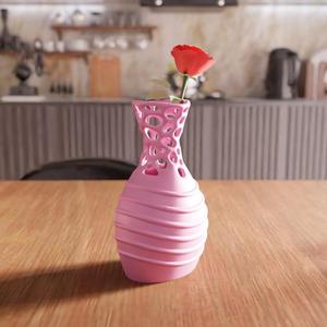 3D Modern Wireframe Vase STL File – Unique Flower Vase for Home Decor, Indoor Desk Accent, Cute Minimalist 3D Print File