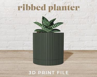 6″ Ribbed Planter 3D Print File
