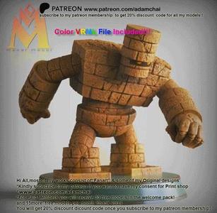 The Golem – Dragon Quest (3mf color file for Bambu AMS )-Anime and Manga Collection – Fan Art