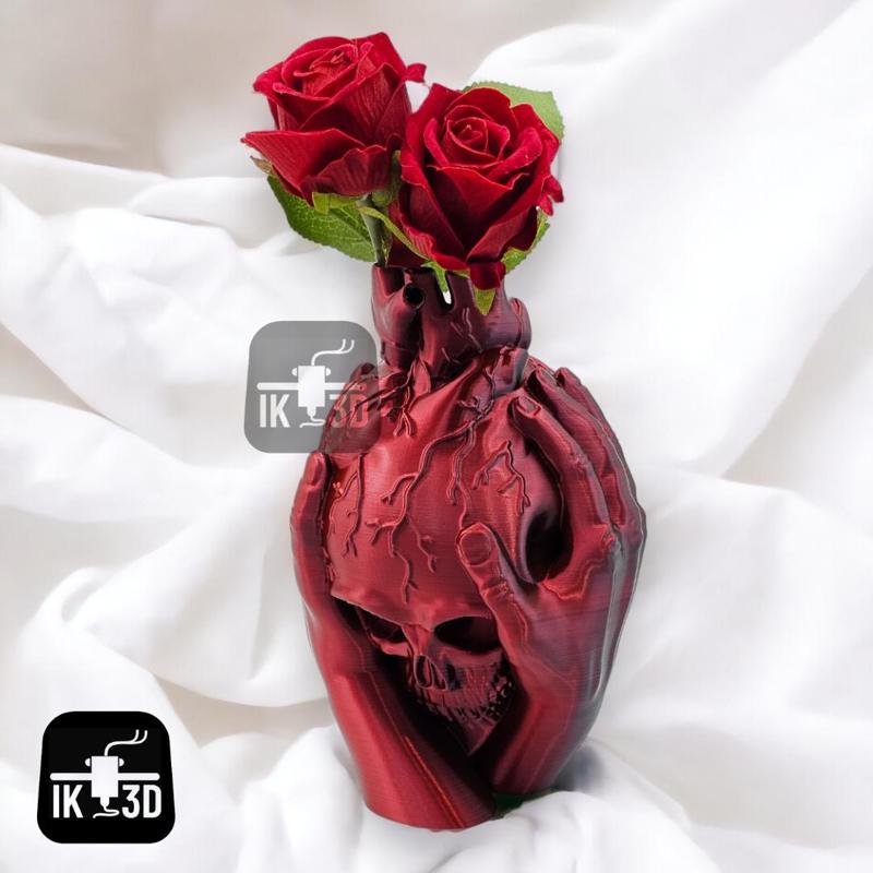 Heart Broken Skull Sculpture / Vase / Planter / No Supports