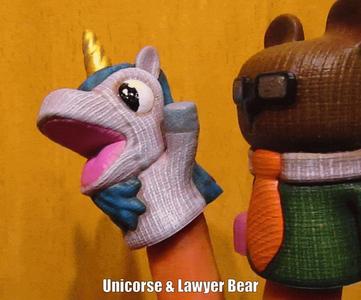 Unicorse Lawyer Bear Finger Toy & Keychain (Easy print no support)