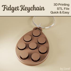 Easter Egg STL Fidget Keychain - 3D Print File, Stress Toy Keyring, Digital Download for Commercial Use