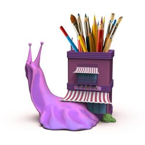 Pen Pencil Holder – instant download, STL file for printing Office Desk Decor, 3D Print File snail