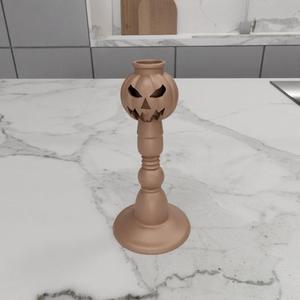 3D Pumpkin Candle Holder with 3D Stl File & Halloween Pumpkin, Modern Candle Holder, Candlestick Holder, 3D Printing, Pumpkin Decor