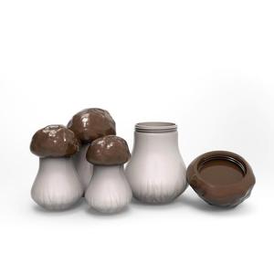 Mushroom storage box container set of 4 with screw cap, instant download, stl file for 3d printing