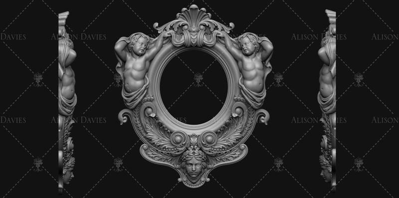 18th Century CHERUB WINDOW FRAME MIRROR 3D print model