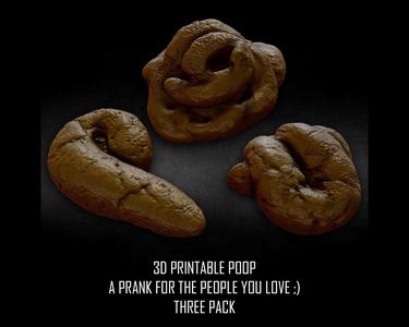 3D PRINTABLE POOP PRANK THREE PACK