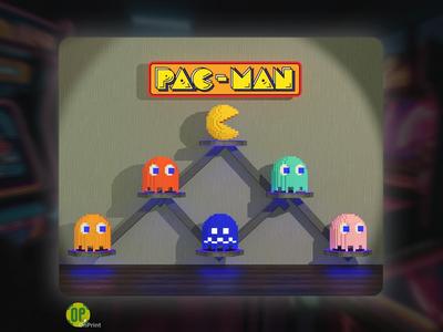 Pacman and Ghosts - Voxels Style