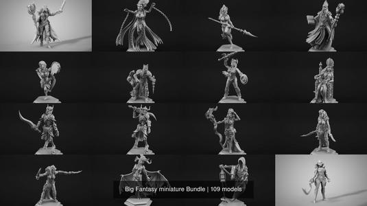 Big Fantasy miniature Bundle 3D Model Collection