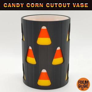 Candy Corn Cutout Vase with Insert