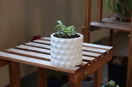 Inverted Hexagonal Planter with drainage holes