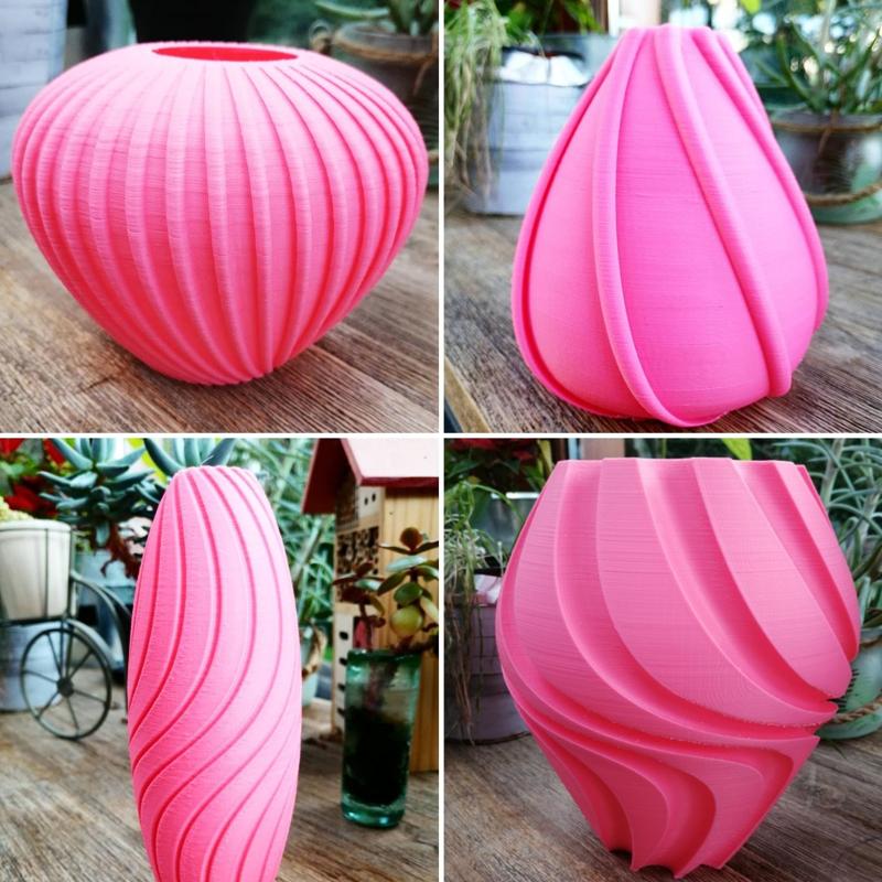 4 flower vases   waves serie