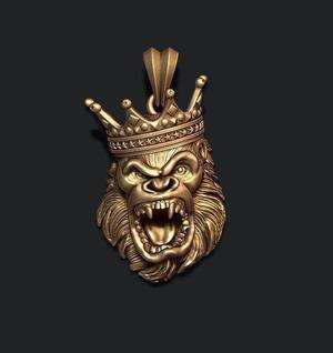 King Gorilla with crown pendant