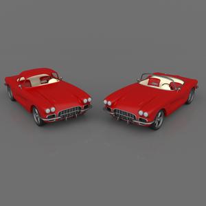 Classic American Cabriolet Car With Interior, Ready to Print STL Files