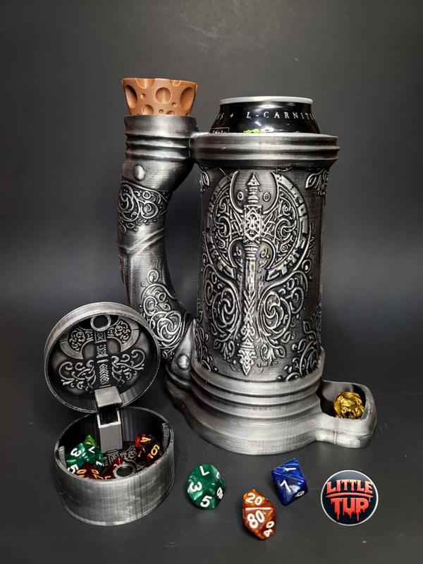 The Classy Barbarian Can Cozy Dice Tower 16oz. and 12oz.