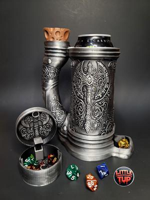 The Classy Barbarian Can Cozy Dice Tower 16oz. and 12oz.