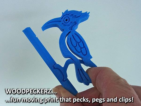 WOODPECKERZ… moving one piece print that pecks, pegs and clips!