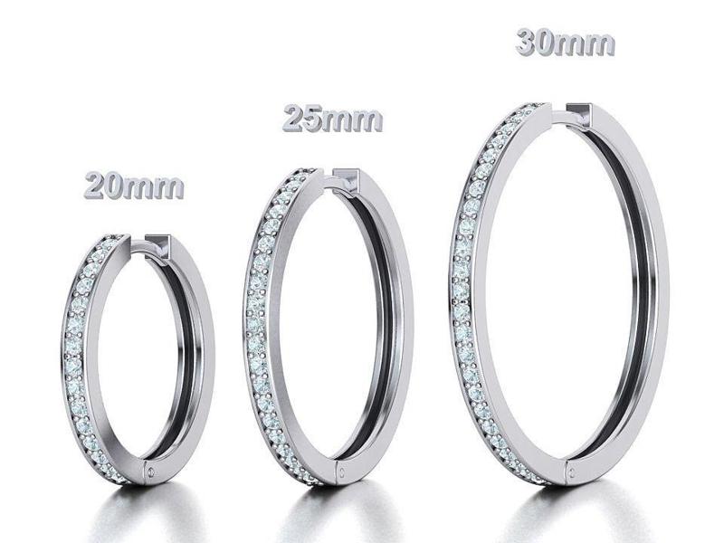 Hoop Earrings 3dmodels 20mm 25mm 30mm Collection with discount