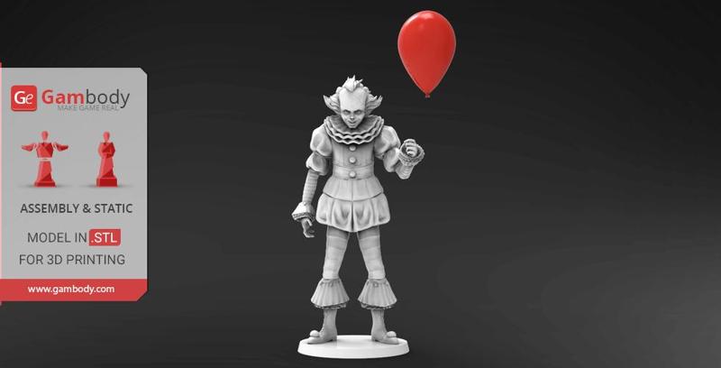 Pennywise Clown from IT 3D Printing Miniature | Assembly