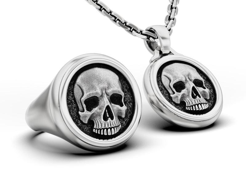 Skull Signet Ring and Pendant 3D Model Collection