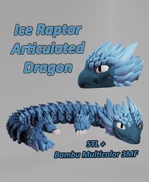 Ice Raptor – Articulated Dragon Fidget Toy