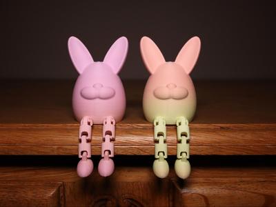 Articulated bunny egg for Easter