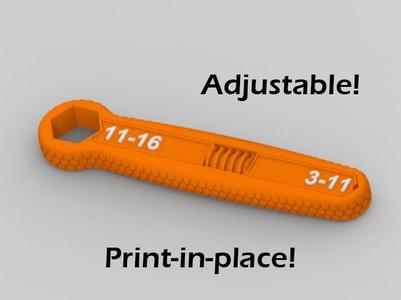 Print-in-Place Adjustable Wrench – No Assembly