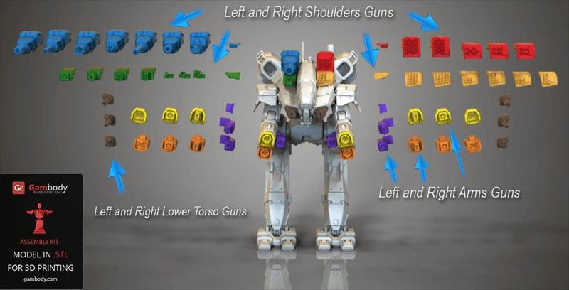 MWO Marauder Weapon Pack for 3D Printing | Assembly