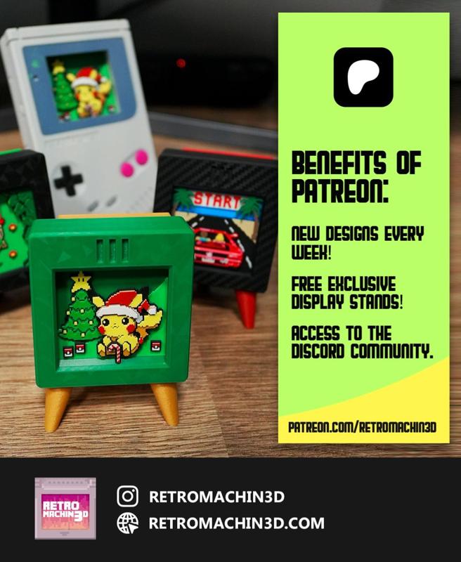 PIKACHU CHRISTMAS – Pixel Voxel Art Frame (No support, 3MF included)