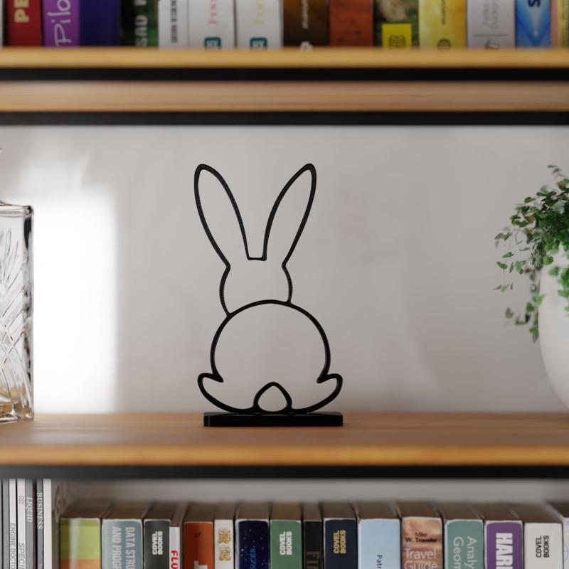 Modern easter Bunny Sculpture Deco / minimalistic rabbit Sclupture with stand / Oster Hase