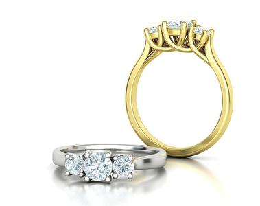 Trellis 3 STONE Engagement Ring 5mm main stone 3dmodel