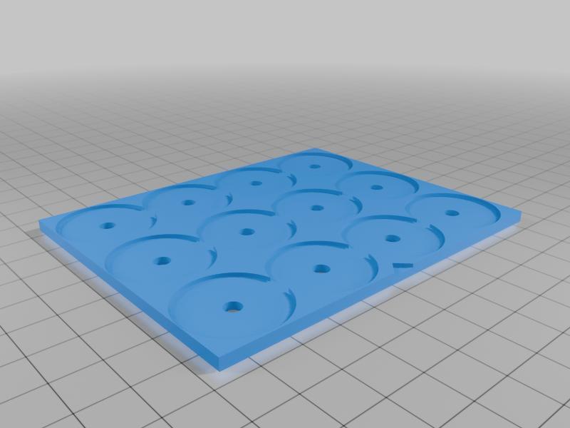 Kings of war movement trays for magnetic round bases (Slim)
