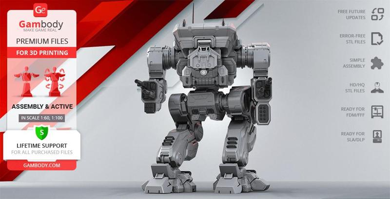 MWO Warhawk 3D Printing Model | Assembly + Action