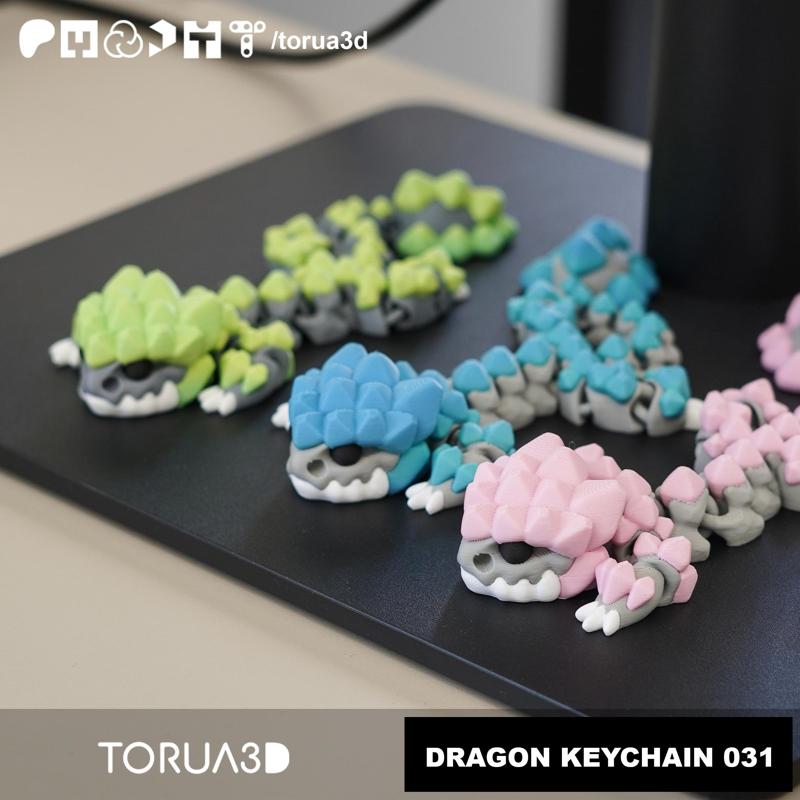 Articulated dragon keychain 031 – Print in place – No supports – Free – 3mf – STL