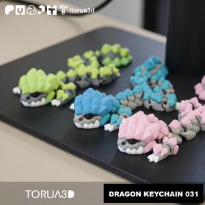 Articulated dragon keychain 031 – Print in place – No supports – Free – 3mf – STL