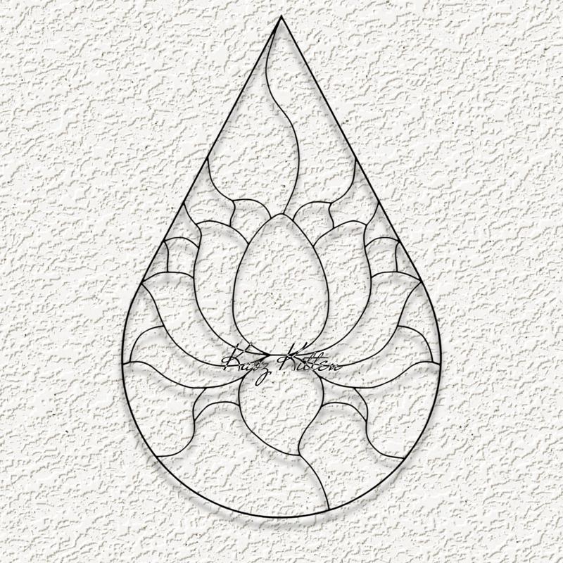rain drop lotus flower WALL ART HOME DECOR