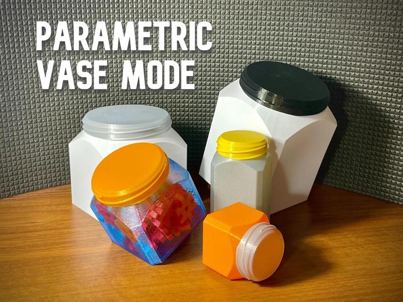 Vase jar – square (threaded, parametric)