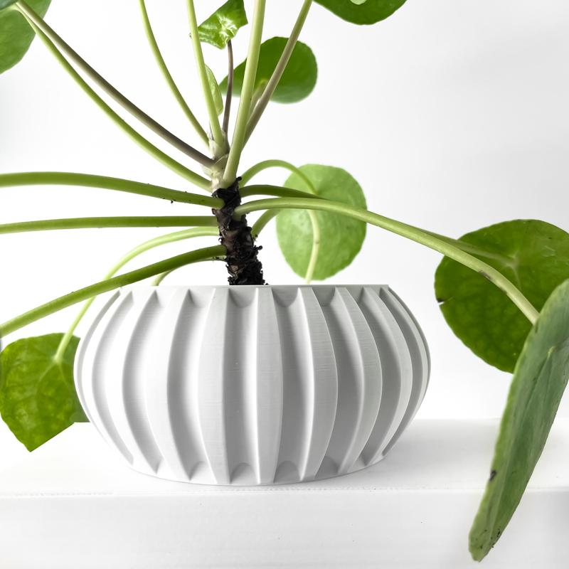 The Alden Planter Pot with Drainage Tray & Stand Included | Modern and Unique Home Decor