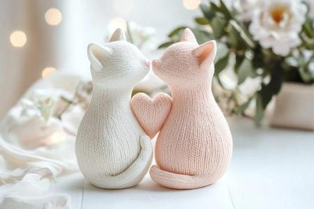 Knitter Cats Vase for Valentine’s Day