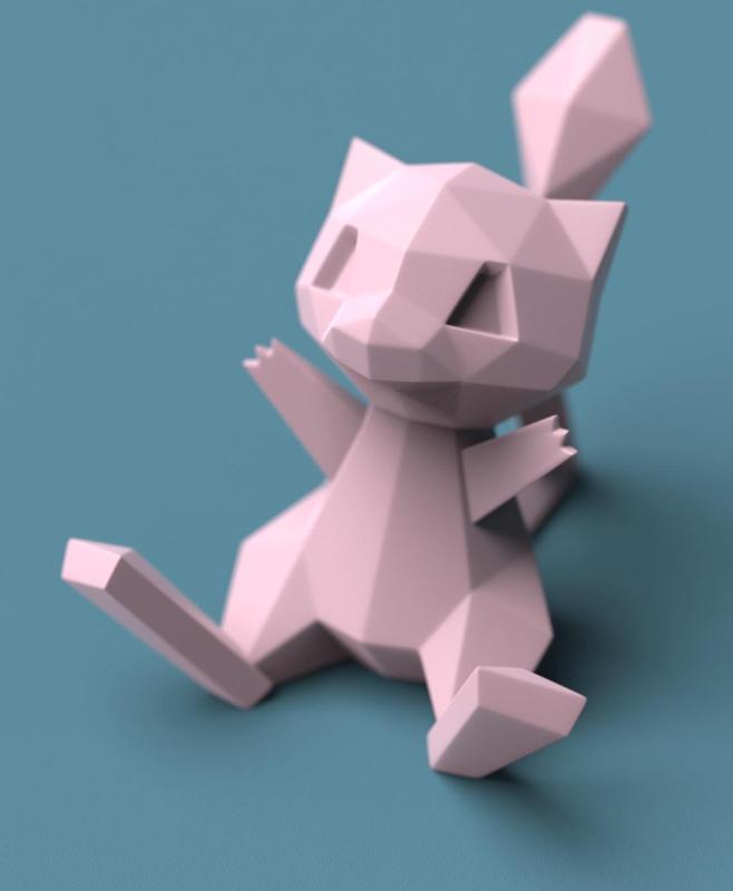 Low-poly Mew