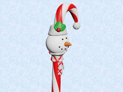 Snowman Candy Cane