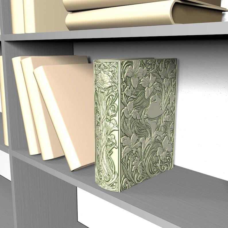 Art Nouvea Book Nook & Ends STL File | Organizer Box for Bookworms | Reader Gift, Bookish Nerd Gifts Storage
