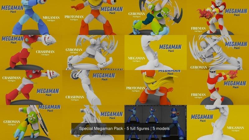 Special Megaman Pack – 5 full figures 3D Model Collection