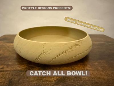 Wood Textured Catch All Bowl / Centerpiece
