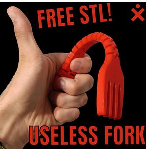 Useless fork – PRINT IN PLACE, FLEXI STL by Forbidden Miniatures