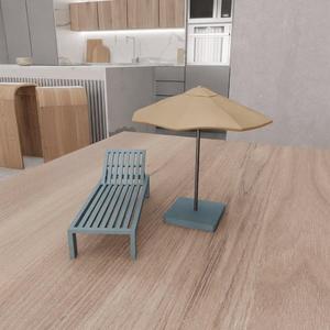 3D Sunbed And Umbrella Decor as Stl Files & Home and Living, Kids Toy, 3D Printing, Summer Vibe, Beach Umbrella, Digital Art, Beach Vibe