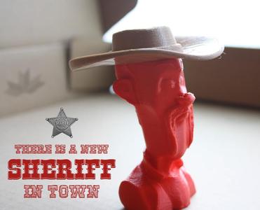 Cowboy bust with hat