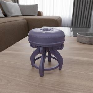 3D Footstool Decor for Home and Living with 3D Print Stl Files & 3D Printing, Miniature Chairs, Footstool Small, Chair, 3D Printed Decor