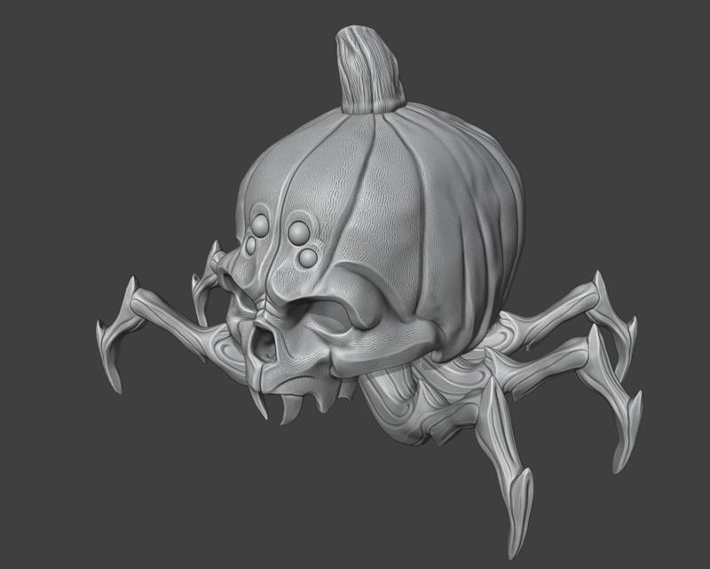 Pumpkin Spider  3d Print collectible