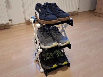 stackable and height adjustable shoe rack
